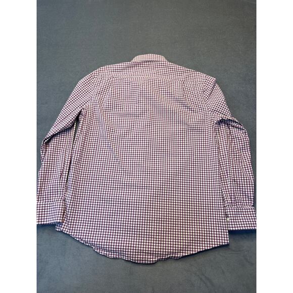 Tommy Hilfiger Men Sz L Purple & White Checked Reg Fit Stretch Long Sleeve Shirt - Picture 8 of 8